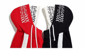 Planet Gates RED / S BF Oversize Hoodie Streetwear Hip Hop Red Black Double  Mens Hoodies