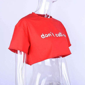 Planet Gates Red / S Cotton letters print crop tops 2018 summer women fashion t shirts female casual T-shirts