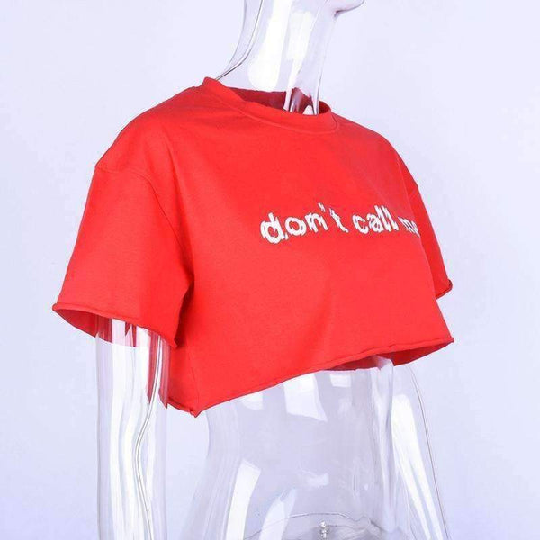 Planet Gates Red / S Cotton letters print crop tops 2018 summer women fashion t shirts female casual T-shirts