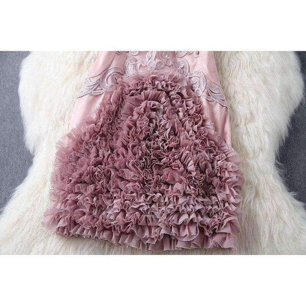 Planet Gates red / S Designer runway women dress red beige lavender silk event dress high quality luxury embroidery brand party dress w1996