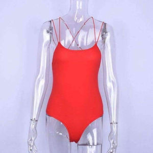 Planet Gates red / S Fashion Chic backless sexy bodysuit strap body bandage jumpsuits for women 2018 romper summer bodysuits one piece