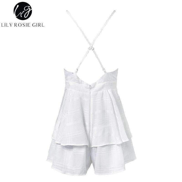 Planet Gates Red / S Girl V Neck Sexy Female Playsuit Plaid Boho Floral Playsuit Shorts Jumpsuit Romper Bodysuit for Women 2018 Streetwear