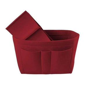 Planet Gates Red S Makeup Organizer Felt Cloth Insert Bag Multifunctional Women Cosmetic Bag Makeup Bag for Ladies Travel Organizer