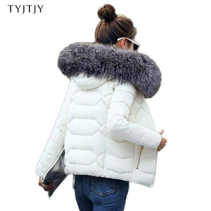 Planet Gates red / S New Fashion Winter Jacket Women Fake Raccoon Fur Collar Winter Coat Women Parkas Warm Down Jacket Female outerwear