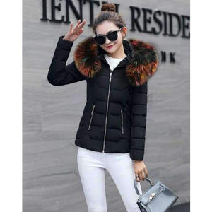 Planet Gates red / S New Fashion Winter Jacket Women Fake Raccoon Fur Collar Winter Coat Women Parkas Warm Down Jacket Female outerwear