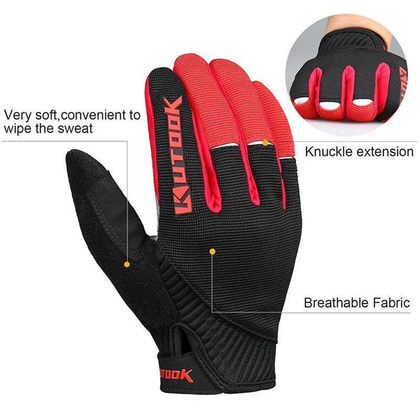 Planet Gates Red / S Winter Full Finger Gloves Men Touch Screen Anti-shock Breathable Fitness Gloves Weightlifting Sports