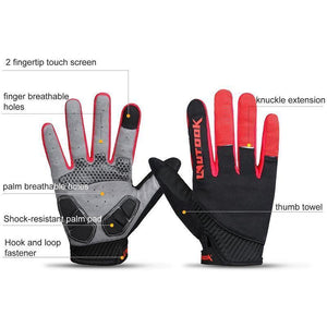 Planet Gates Red / S Winter Full Finger Gloves Men Touch Screen Anti-shock Breathable Fitness Gloves Weightlifting Sports