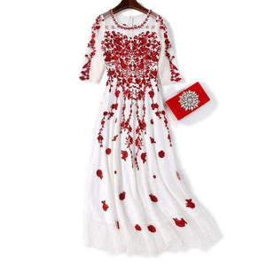 Planet Gates red / S Womens Fashion Party Wedding Event Long Summer Dress 2018  Female Exquisite Embroidery Lace Maxi Vestido Mujer
