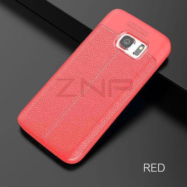 Planet Gates Red / S6 ZNP Luxury Silicone Litchi Leather Carbon Fiber Cover Case For Samsung Galaxy S6 S7 Edge A8 A3 A5 A7 J5 J7 2016 2017 Phone Case