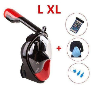 Planet Gates Red SET  L XL Diving Mask Scuba Mask Underwater Anti Fog Full Face Snorkeling Mask Women Men Kids Swimming Snorkel Diving Equipment