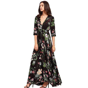 Planet Gates Red Short / S Brand Long Maxi Dress Print Plus Size Sexy Casual Summer Beach Clothes Women Vestidos Render Elegant Robe Boho Party Club Dress