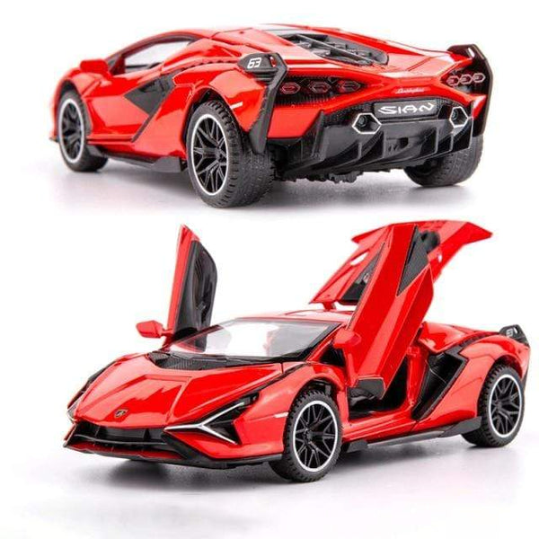 Planet Gates red Sian 1:32 Lamborghinis Sian FKP37 Car Alloy Sports Car Model Diecast Sound Super Racing Lifting Tail Hot Car Wheel For Children Gifts