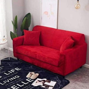 Planet Gates red / Single Seater Plush Sofa Cover 1pcs Velvet Solid Cover All-inclusive Sofa Elastic Fabric Couch Cover Grey Thick Slipcover Home Decor