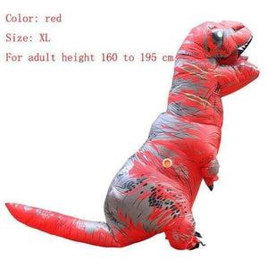 Planet Gates red size XL / T REX Adult  T-REX Inflatable Costume Christmas Cosplay Dinosaur Animal Jumpsuit Halloween Costume for Women Men
