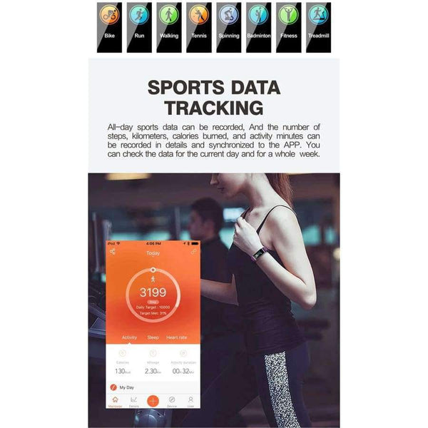 Planet Gates Red Smart wristband Heart rate Women Smart bracelet Fitness tracker Waterproof Smart band For Android & IOS