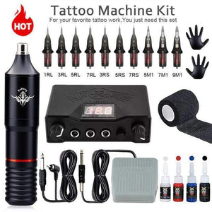 Planet Gates Red Tattoo Kit Professional Tattoo Machine Kit Complete Rotary Pen Set Tattoo Cartridge Needles For Permanent Makeup Eyebrow Tattoo Body Artist