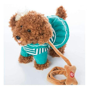 Planet Gates red Teddy / 26x24cm Electric leash dog Navy Teddy  Plush Toys Music machinery remote control Leash  dog electronic toys  For Children free shipping