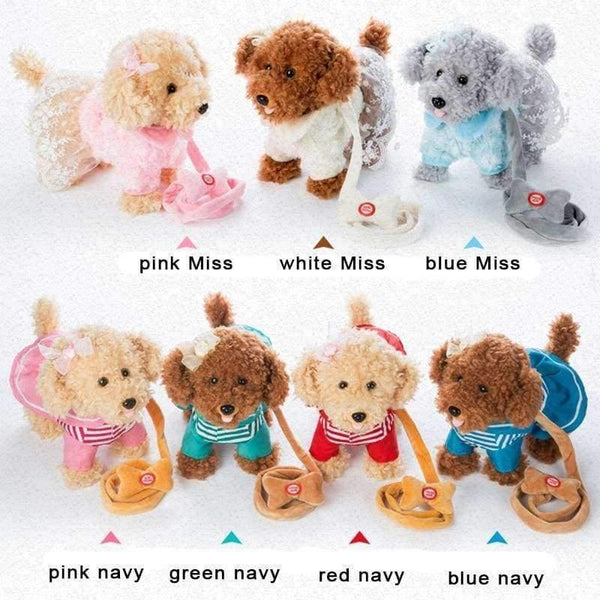 Planet Gates red Teddy / 26x24cm Electric leash dog Navy Teddy  Plush Toys Music machinery remote control Leash  dog electronic toys  For Children free shipping