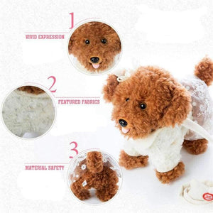 Planet Gates red Teddy / 26x24cm Electric leash dog Navy Teddy  Plush Toys Music machinery remote control Leash  dog electronic toys  For Children free shipping