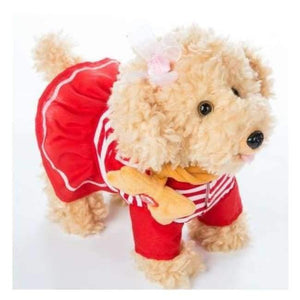 Planet Gates red Teddy / 26x24cm Electric leash dog Navy Teddy  Plush Toys Music machinery remote control Leash  dog electronic toys  For Children free shipping