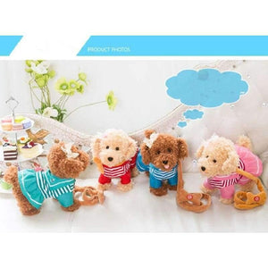 Planet Gates red Teddy / 26x24cm Electric leash dog Navy Teddy  Plush Toys Music machinery remote control Leash  dog electronic toys  For Children free shipping