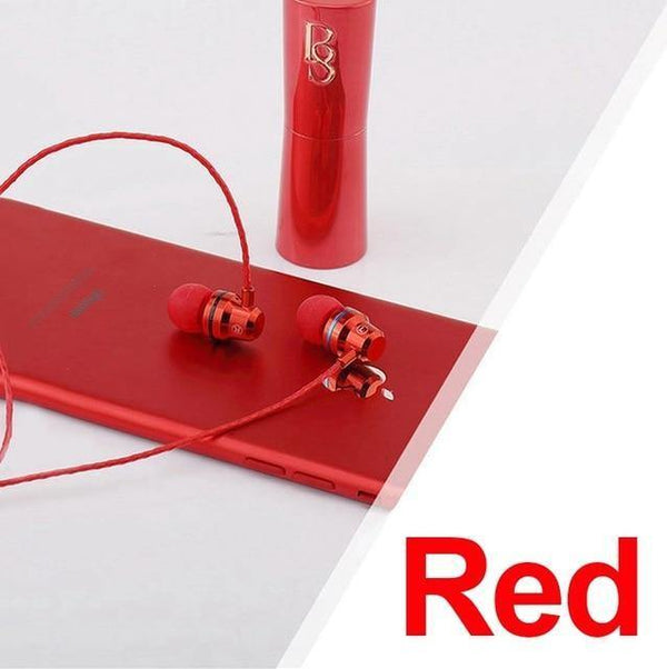 Planet Gates Red TOMKAS In-Ear Earphones Special Edition Headset Clear Bass Earphones With Microphone 5 Colors Metal Heavy Bass Headphones
