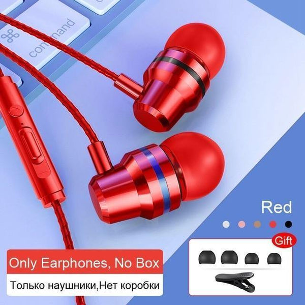 TOMKAS Wired Earbuds Headphones 3.5mm In Ear Earphone Earpiece With Mic Stereo Headset 5 Color For Samsung Xiaomi Phone Computer - Planet Gates