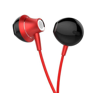 Planet Gates Red TOPK 3.5mm Heavy Bass Wired Earphone In-Ear Earphones With Mic Universal Comforted Earbud Volume Control Stereo Sport Headset