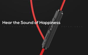 Planet Gates Red TOPK 3.5mm Heavy Bass Wired Earphone In-Ear Earphones With Mic Universal Comforted Earbud Volume Control Stereo Sport Headset