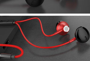 Planet Gates Red TOPK 3.5mm Heavy Bass Wired Earphone In-Ear Earphones With Mic Universal Comforted Earbud Volume Control Stereo Sport Headset