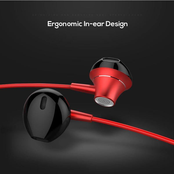 Planet Gates Red TOPK 3.5mm In-Ear Earphones with Mic Anti-Wrap Comforted Heavy Bass Wired Earphone Earbud Volume Control Stereo Sport Headset