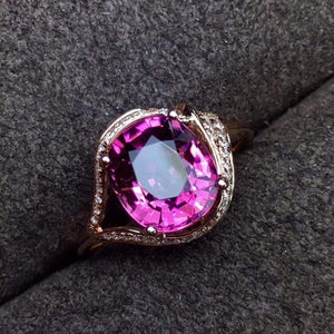 Planet Gates Red Tourmaline Ring 2.7ct Pure 18 K Gold Jewelry Natural Rubi Tourmaline Gemstones Diamonds Female Rings for Women Fine Ring