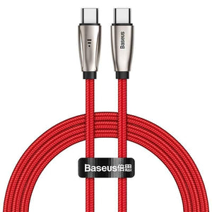 Baseus USB Type C to Type C Cable for Samsung S10 MacBook Pro LED 60W PD Fast Charging Cable Quick Charge 4.0 Type USB-C Cable