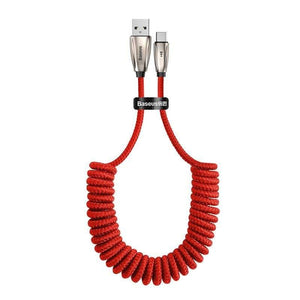 Baseus USB Type C Cable 3A Type C Cable for Redmi Note 8 9s Pro LED USB C Cable for Huawei P40 P30 Pro Samsung S20 Spring Cable