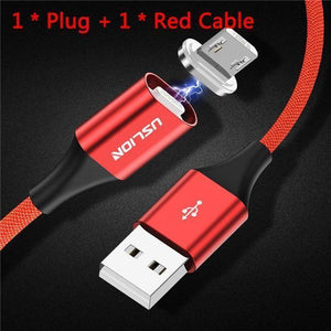 Planet Gates Red / Type C USLION 3A Magnetic Cable USB Type C Micro USB Cable for Samsung Xiaomi Huawei 1M Fast Charging USB C Phone Magnet Charger Cabo