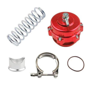 Planet Gates Red Universal Jdm 50mm V Band Blow Off Valve BOV Q Series Air Relief Valve w/ Weld On Aluminum No Logo for Tial Flange