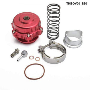 Planet Gates Red Universal Q Aluminum Blow Off Valve BOV 50MM Flange Jdm Racing Car TKBOV001B50