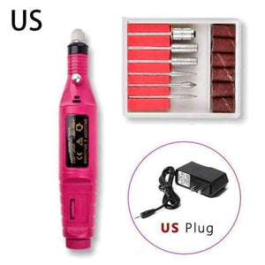 Planet Gates red US Electric Nail Polish Pedicure Machine Apparatus Of Manicure Nail Drill Bits Set Cuticle Acrylic Gel Remover Pen Tools Kit