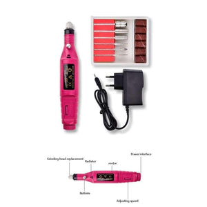 Planet Gates red US Electric Nail Polish Pedicure Machine Apparatus Of Manicure Nail Drill Bits Set Cuticle Acrylic Gel Remover Pen Tools Kit