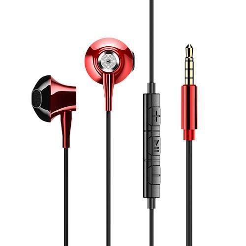 Planet Gates Black USAMS Metal 3.5mm in-ear Earphones Hifi Wired headset with Microphone 4D Stereo inear 3.5mm earphone for iphone samsung xiaomi