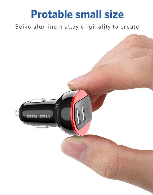 Planet Gates Red USLION USB Car Charger For Mobile Phone Tablet GPS 3.1A LED Display Quick Charging Dual USB Car Phone Charger Adapter in Car