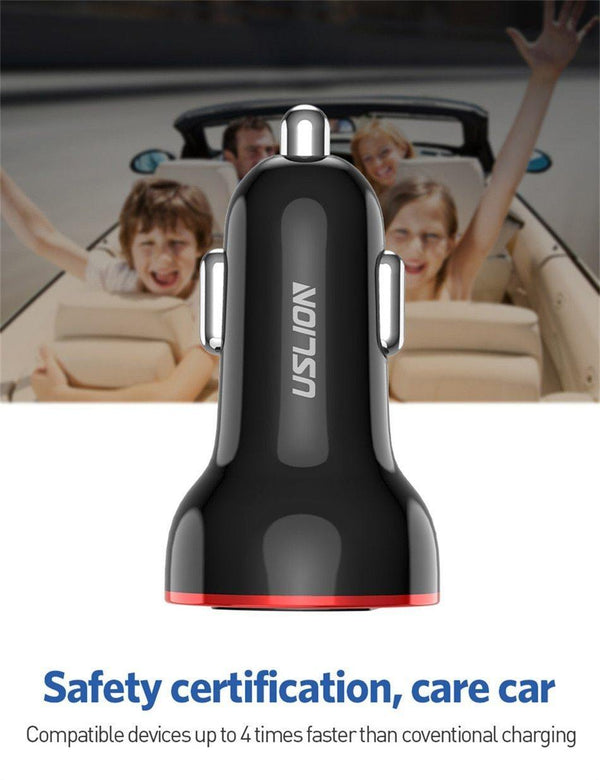 Planet Gates Red USLION USB Car Charger For Mobile Phone Tablet GPS 3.1A LED Display Quick Charging Dual USB Car Phone Charger Adapter in Car