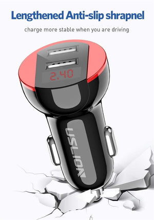 Planet Gates Red USLION USB Car Charger For Mobile Phone Tablet GPS 3.1A LED Display Quick Charging Dual USB Car Phone Charger Adapter in Car
