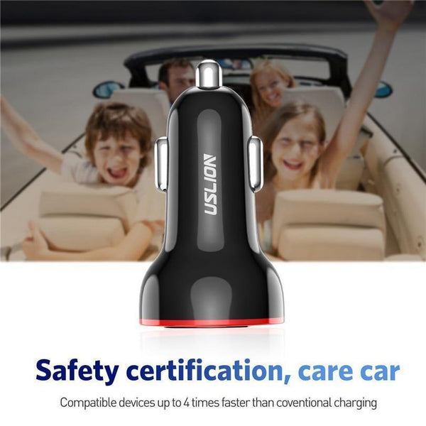 Planet Gates Red USLION USB Car Charger For Mobile Phone Tablet GPS 3.1A LED Display Quick Charging Dual USB Car Phone Charger Adapter in Car