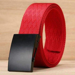 Planet Gates Red  V Black Buckle / 100cm FAJARINA New Novelty Unisex Quality Patchwork Nylon Automatic Styles Straped Female Male Belts for Women 38mm Width CBFJ0036