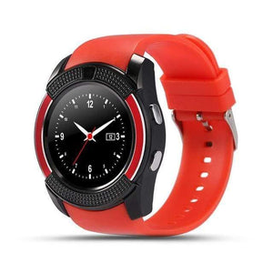 Planet Gates red V8 Smartwatch Bluetooth Pedometer SIM TF Card Watch Camera 2G Color Display Wrist Smart Watch Waterproof Device For Android