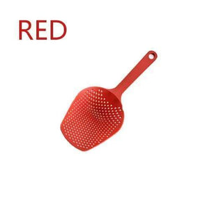 Planet Gates RED Vegetable Strainer Cooking Shovels Vegetable French Fries Strainer Scoop Nylon Spoon Large Colander Soup Filter Kitchen Tools