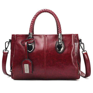 Brand Vintage Oil WAX Leather Womens Hand bags Designers Luxury Handbags Women Shoulder Bags