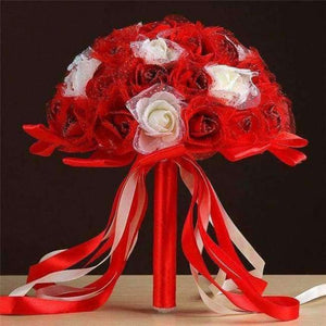 Planet Gates Red vs White Artificial Flowers Wedding Bouquets New Fashion Crystal Bridal Bouquets Wedding Accessories Wedding Party Decor