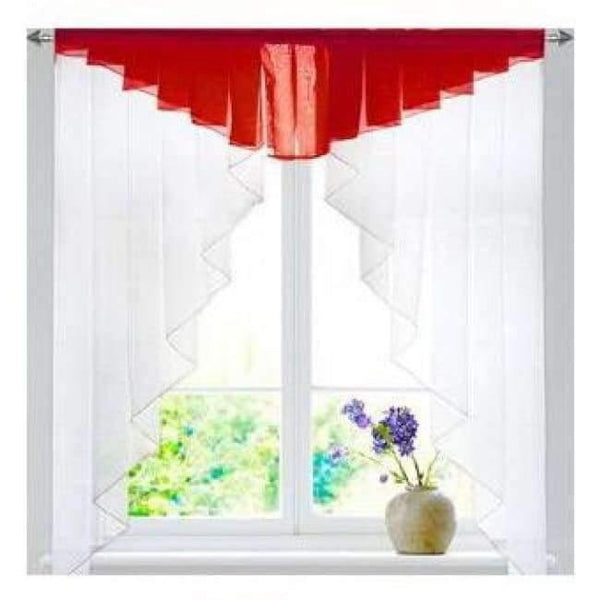 Planet Gates Red / W100 X L100CM 11 colors Fashion Pleated Roman Curtain Design Stitching Colors Tulle Balcony Kitchen Window Curtain Blind 1pc